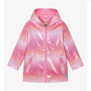 Hatley Girls pink glitter rain coat 4
